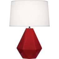 Picture of RUBY RED DELTA TABLE LAMP IN RUBY RED GLAZED CERAMIC RR930