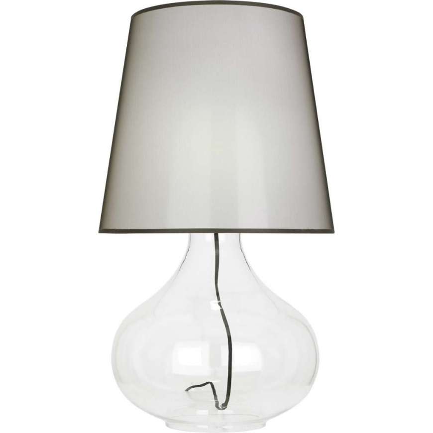 Picture of CLEAR JUNE TABLE LAMP IN CLEAR GLASS BODY WITH BLACK FABRIC WRAPPED CORD 459B