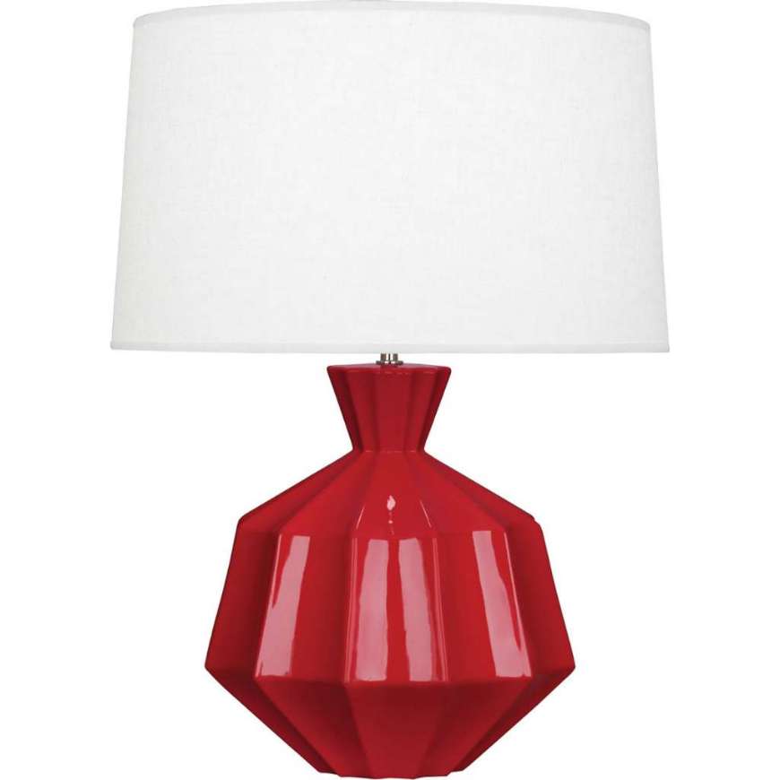 Picture of RUBY RED ORION TABLE LAMP IN RUBY RED GLAZED CERAMIC RR999