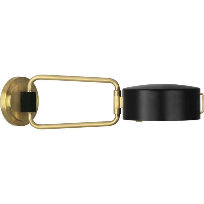 Picture of SIMON WALL SWINGER IN SATIN BLACK FINISH WITH MODERN BRASS ACCENTS 1597