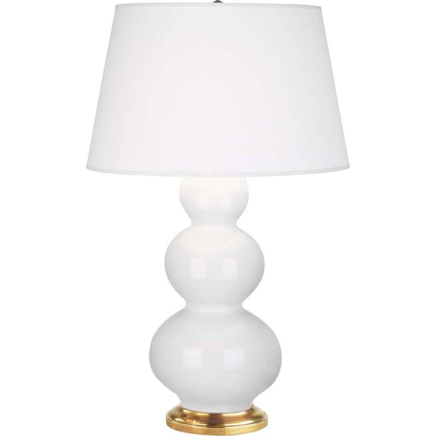 Picture of LILY TRIPLE GOURD TABLE LAMP IN LILY GLAZED CERAMIC WITH ANTIQUE NATURAL BRASS FINISHED ACCENTS 311X