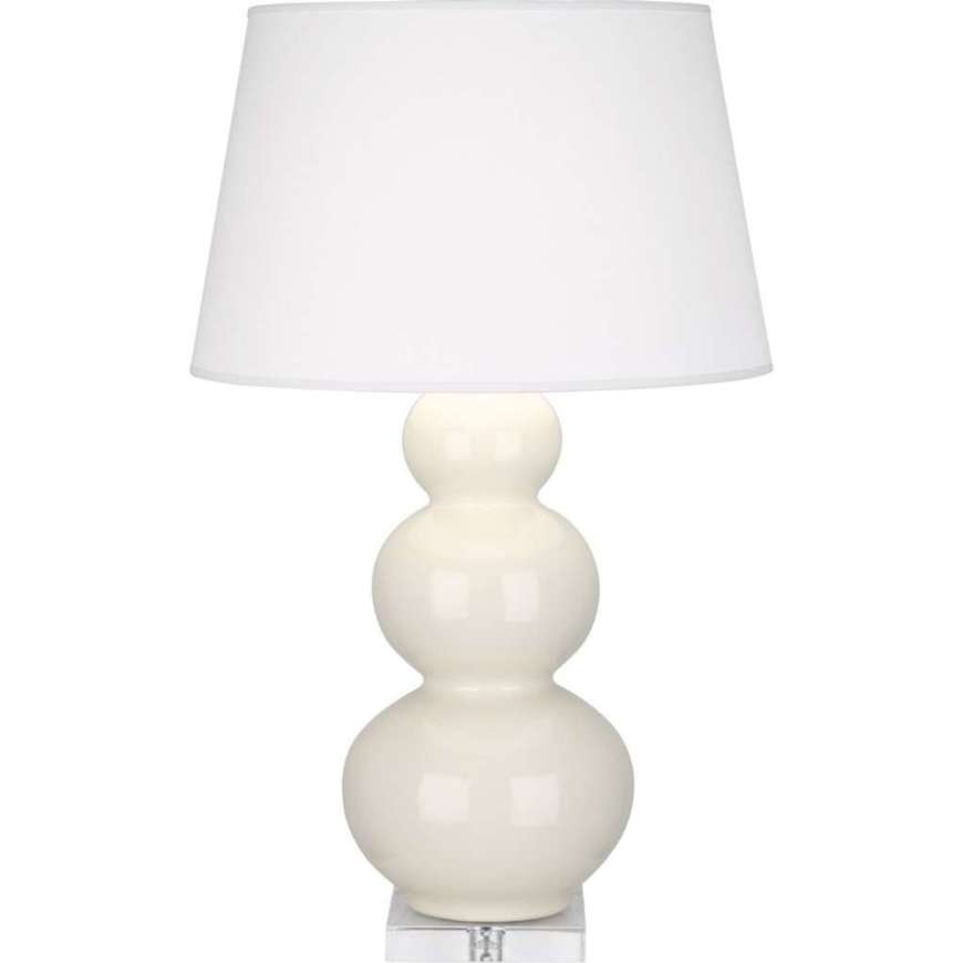 Picture of BONE TRIPLE GOURD TABLE LAMP IN BONE GLAZED CERAMIC WITH LUCITE BASE A364X