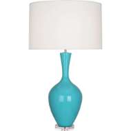 Picture of EGG BLUE AUDREY TABLE LAMP IN EGG BLUE GLAZED CERAMIC EB980