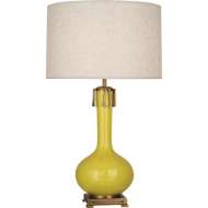 Picture of CITRON ATHENA TABLE LAMP IN CITRON GLAZED CERAMIC WITH AGED BRASS ACCENTS CI992