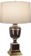 Picture of ANNIKA TABLE LAMP IN CHOCOLATE LACQUERED PAINT AND NATURAL BRASS WITH IVORY CRACKLE ACCENTS 2502X