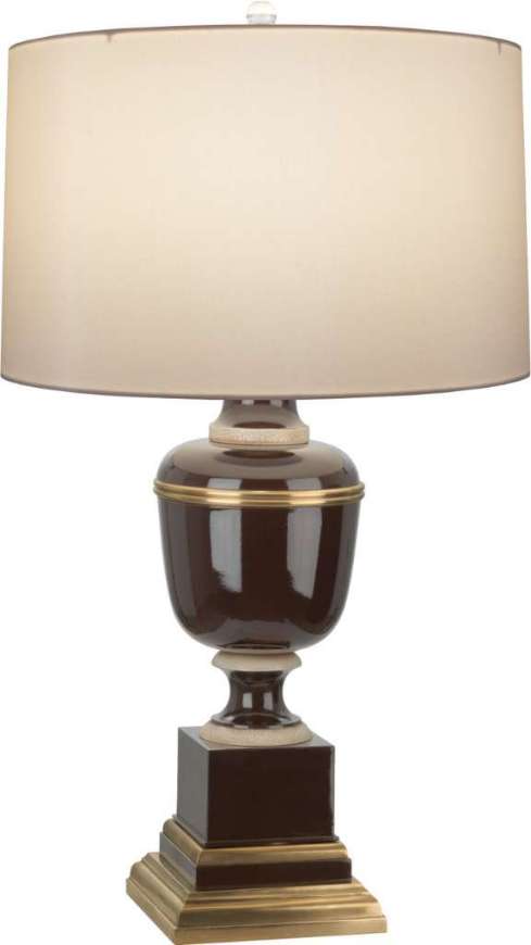 Picture of ANNIKA TABLE LAMP IN CHOCOLATE LACQUERED PAINT AND NATURAL BRASS WITH IVORY CRACKLE ACCENTS 2502X