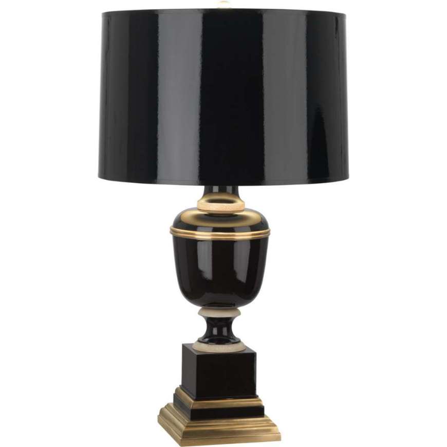 Picture of ANNIKA TABLE LAMP IN BLACK LACQUERED PAINT WITH NATURAL BRASS AND IVORY CRACKLE ACCENTS 2503