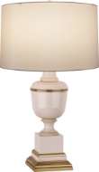 Picture of ANNIKA ACCENT LAMP IN BLUSH LACQUERED PAINT WITH NATURAL BRASS AND IVORY CRACKLE ACCENTS 2605X