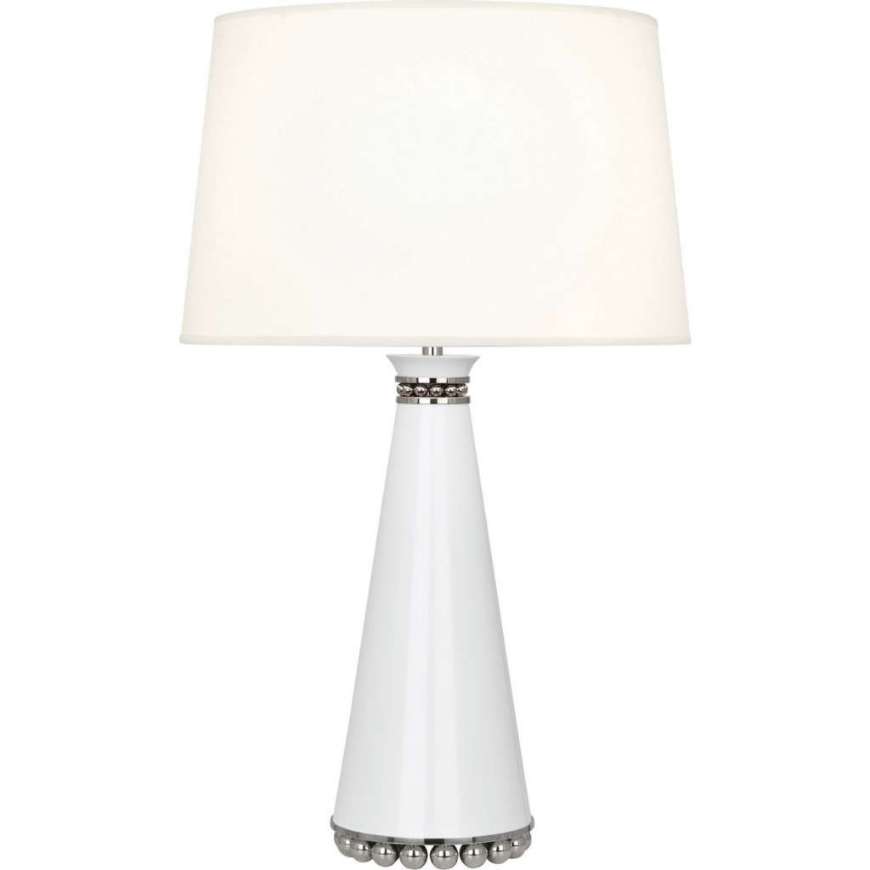 Picture of PEARL TABLE LAMP IN LILY LACQUERED PAINT AND POLISHED NICKEL ACCENTS LY45X