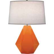 Picture of PUMPKIN DELTA TABLE LAMP IN PUMPKIN GLAZED CERAMIC WITH POLISHED NICKEL ACCENTS 933