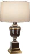 Picture of ANNIKA ACCENT LAMP IN CHOCOLATE LACQUERED PAINT WITH NATURAL BRASS AND IVORY CRACKLE ACCENTS 2506X