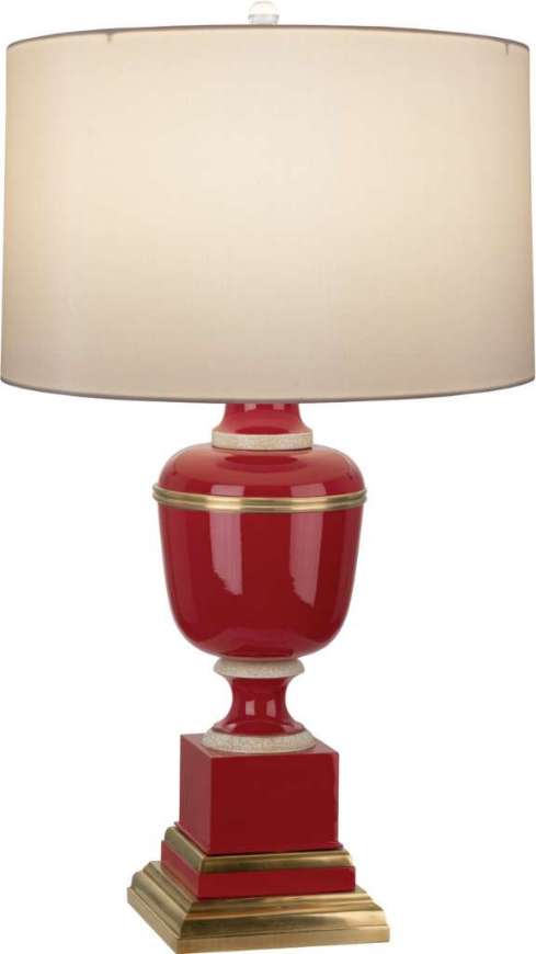 Picture of ANNIKA TABLE LAMP IN RED LACQUERED PAINT WITH NATURAL BRASS AND IVORY CRACKLE ACCENTS 2501X