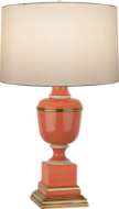 Picture of ANNIKA TABLE LAMP IN TANGERINE LACQUERED PAINT WITH NATURAL BRASS AND IVORY CRACKLE ACCENTS 2600X