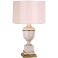 Picture of ANNIKA ACCENT LAMP IN BLUSH LACQUERED PAINT WITH NATURAL BRASS AND IVORY CRACKLE ACCENTS 2605