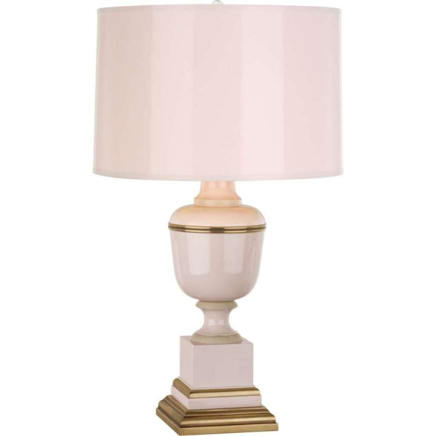 Picture of ANNIKA ACCENT LAMP IN BLUSH LACQUERED PAINT WITH NATURAL BRASS AND IVORY CRACKLE ACCENTS 2605