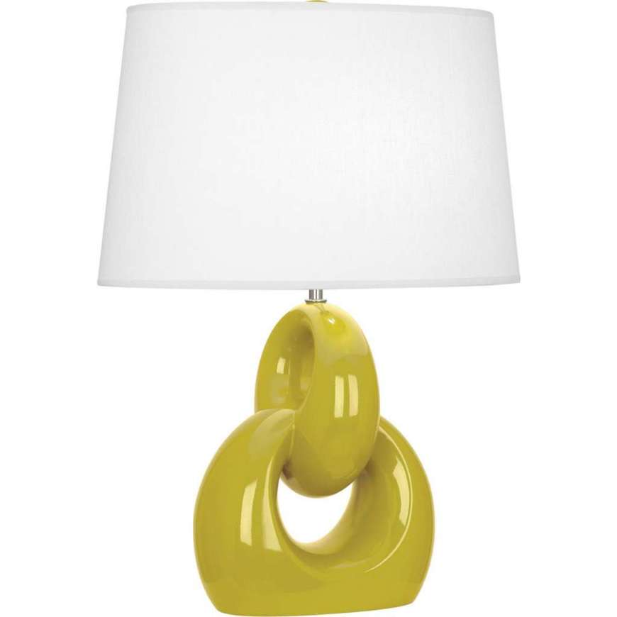 Picture of CITRON FUSION TABLE LAMP IN CITRON GLAZED CERAMIC WITH POLISHED NICKEL ACCENTS CI981