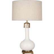 Picture of LILY ATHENA TABLE LAMP IN LILY GLAZED CERAMIC WITH AGED BRASS ACCENTS LY992