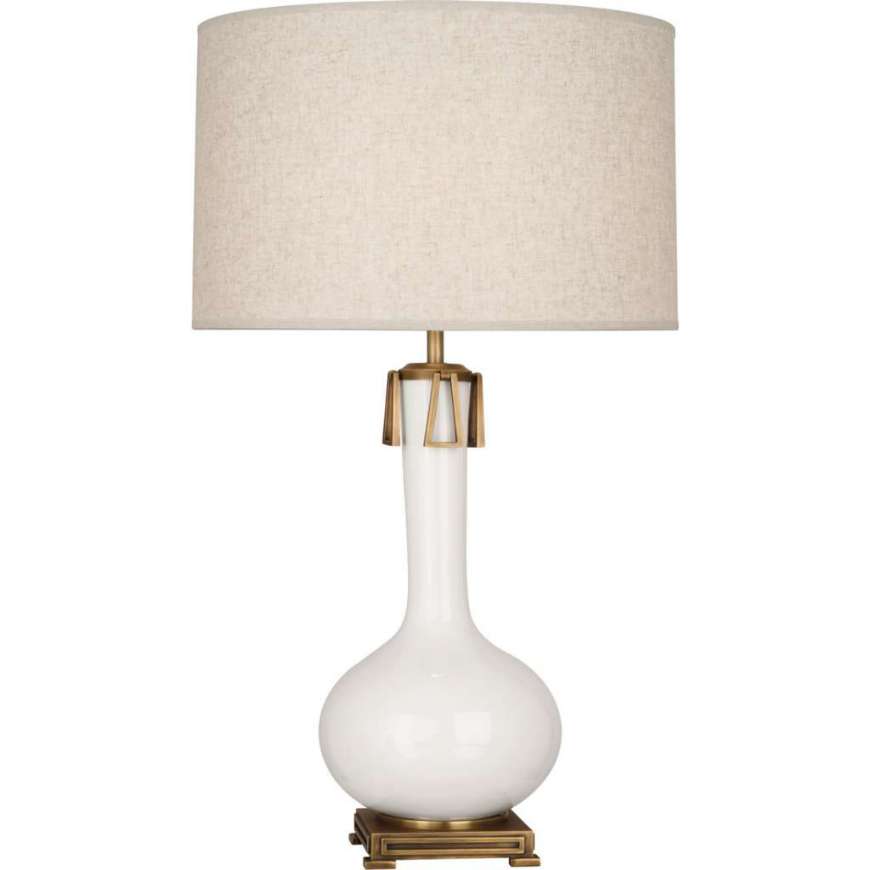 Picture of LILY ATHENA TABLE LAMP IN LILY GLAZED CERAMIC WITH AGED BRASS ACCENTS LY992