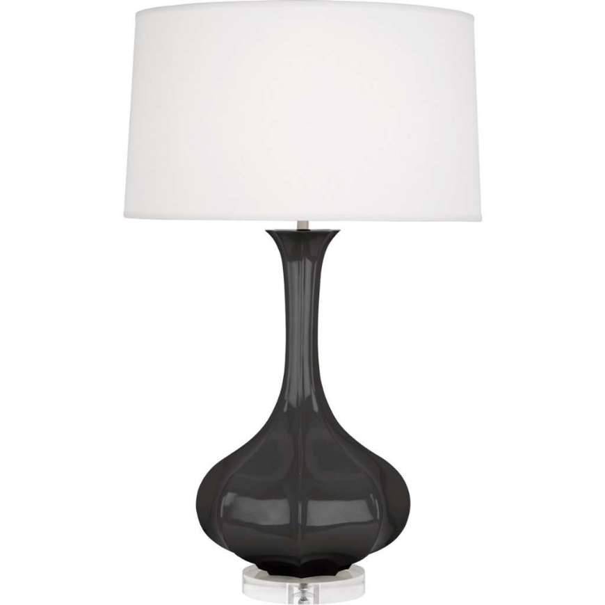 Picture of ASH PIKE TABLE LAMP IN ASH GLAZED CERAMIC WITH LUCITE BASE CR996