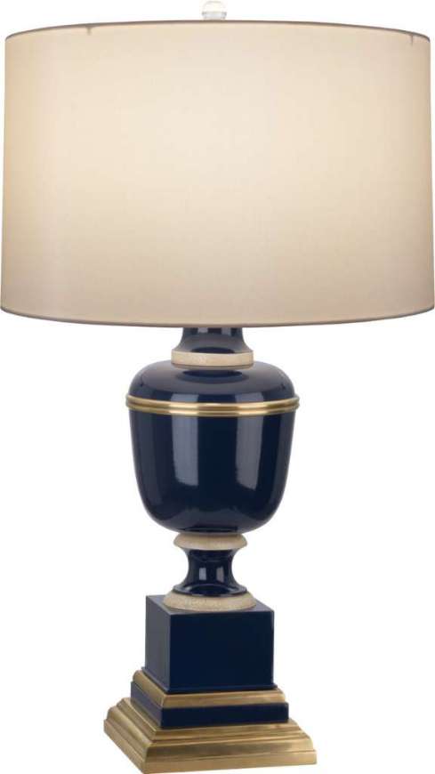 Picture of ANNIKA TABLE LAMP IN COBALT LACQUERED PAINT WITH NATURAL BRASS AND IVORY CRACKLE ACCENTS 2500X