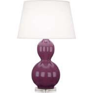 Picture of WILLIAMSBURG RANDOLPH TABLE LAMP IN DEEP MAUVE GLAZED CERAMIC WITH LUCITE BASE CP997