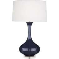 Picture of MIDNIGHT PIKE TABLE LAMP IN MIDNIGHT BLUE GLAZED CERAMIC LUCITE BASE MB996