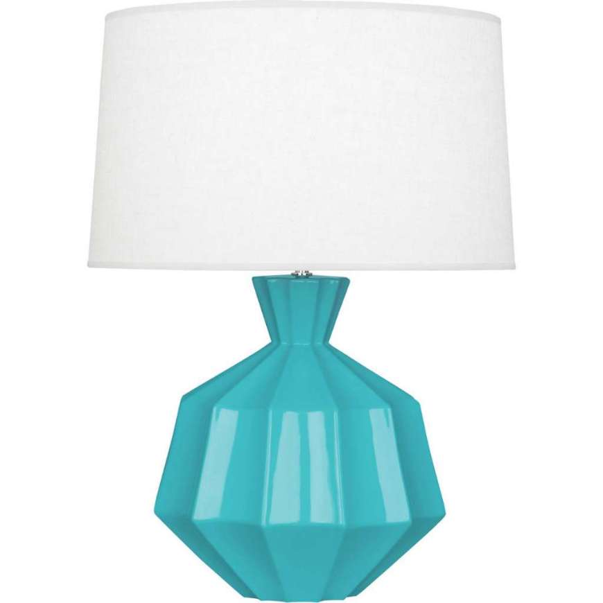 Picture of EGG BLUE ORION TABLE LAMP IN EGG BLUE GLAZED CERAMIC EB999