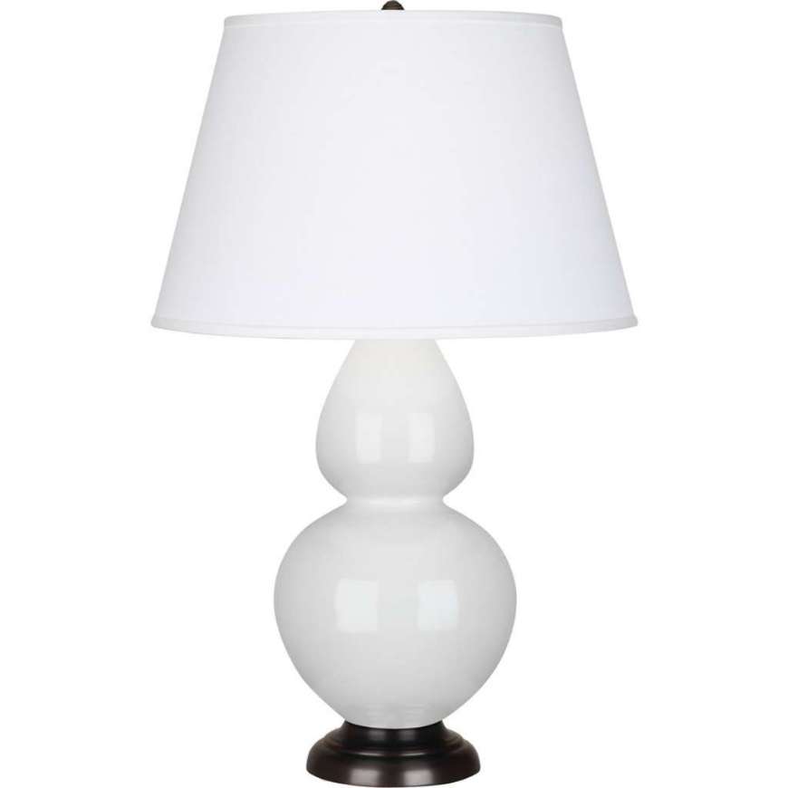 Picture of LILY DOUBLE GOURD TABLE LAMP IN LILY GLAZED CERAMIC WITH DEEP PATINA BRONZE FINISHED ACCENTS 1640X