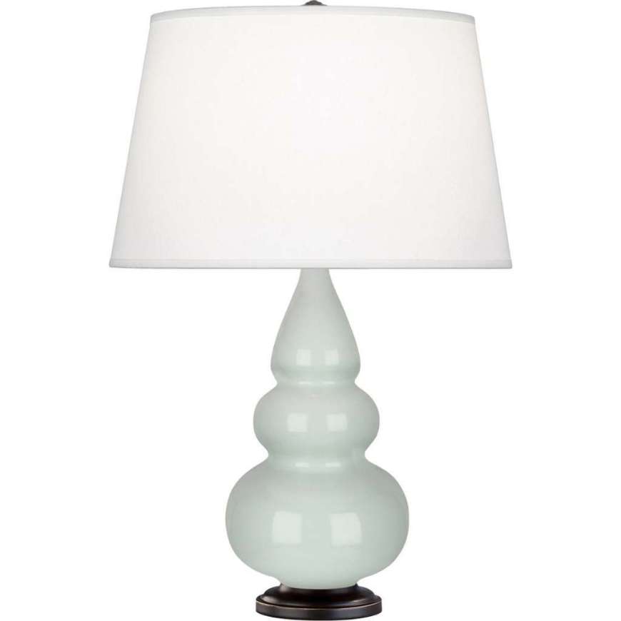 Picture of CELADON SMALL TRIPLE GOURD ACCENT LAMP IN CELADON GLAZED CERAMIC WITH DEEP PATINA BRONZE FINISHED ACCENTS 257X