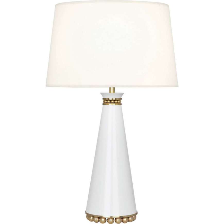 Picture of PEARL TABLE LAMP IN LILY LACQUERED PAINT AND MODERN BRASS ACCENTS LY44X