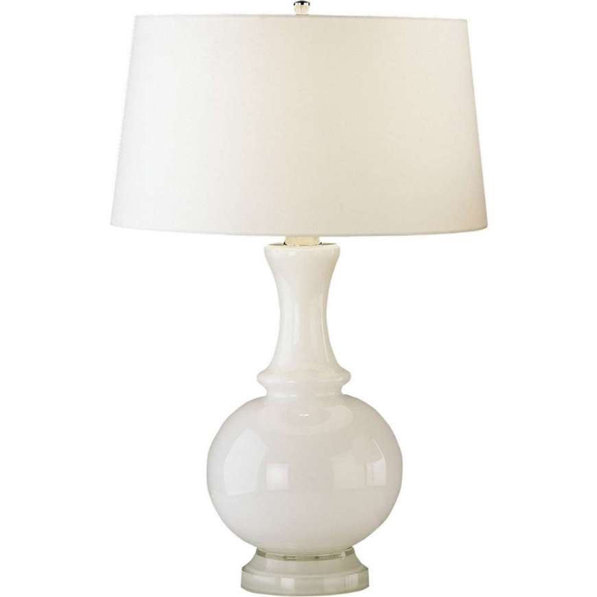 Picture of GLASS HARRIET TABLE LAMP IN WHITE GLASS WITH POLISHED NICKEL ACCENTS W3323