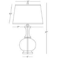 Picture of GLASS HARRIET TABLE LAMP IN WHITE GLASS WITH POLISHED NICKEL ACCENTS W3323