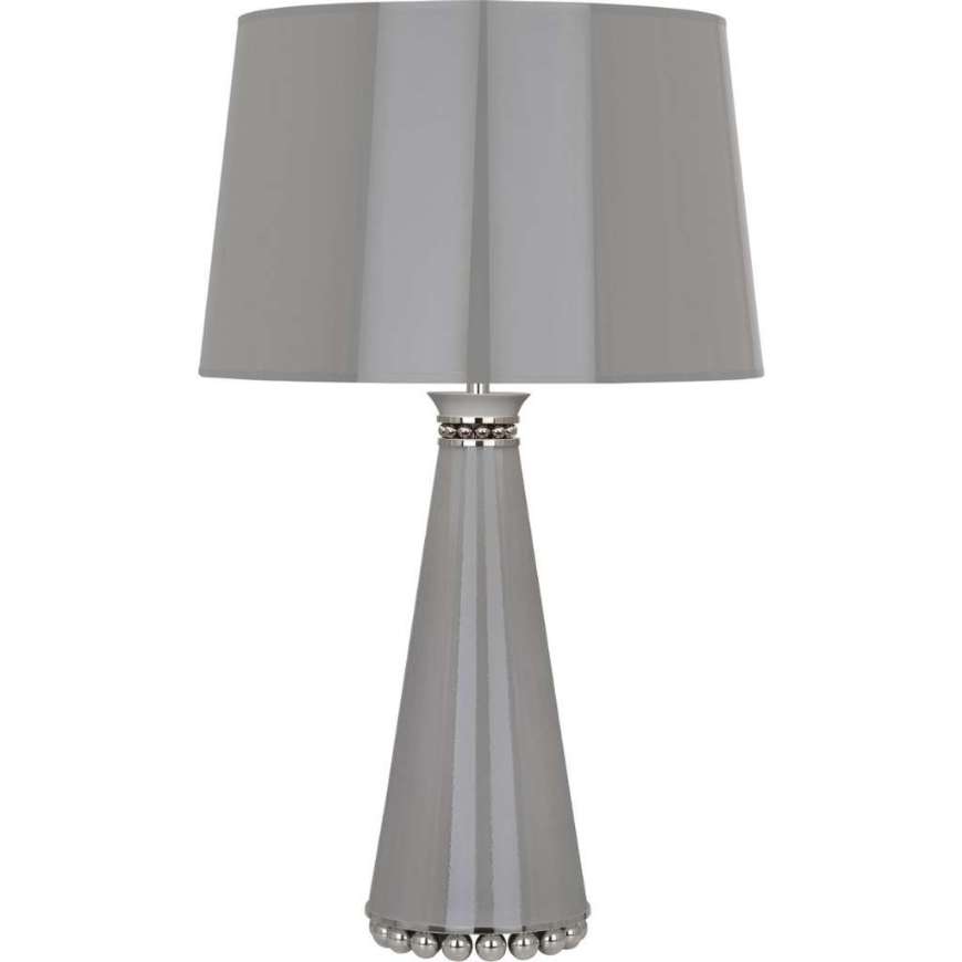 Picture of PEARL TABLE LAMP IN SMOKY TAUPE LACQUERED PAINT AND POLISHED NICKEL ACCENTS ST45