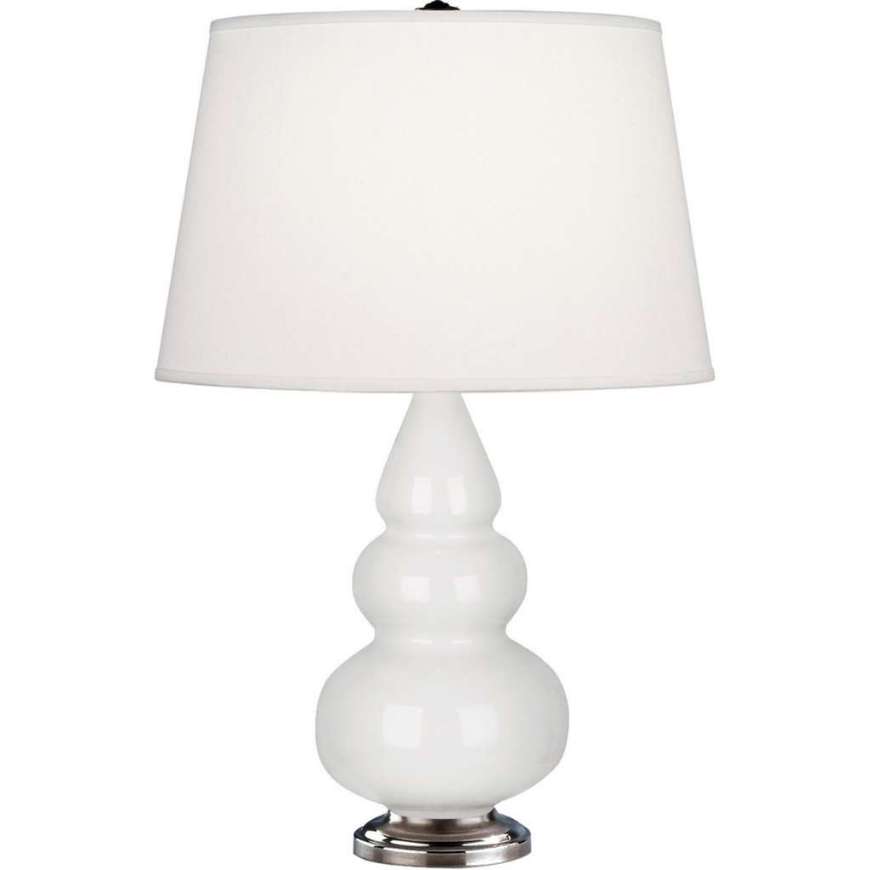 Picture of LILY SMALL TRIPLE GOURD ACCENT LAMP IN LILY GLAZED CERAMIC WITH ANTIQUE SILVER FINISHED ACCENTS 281X