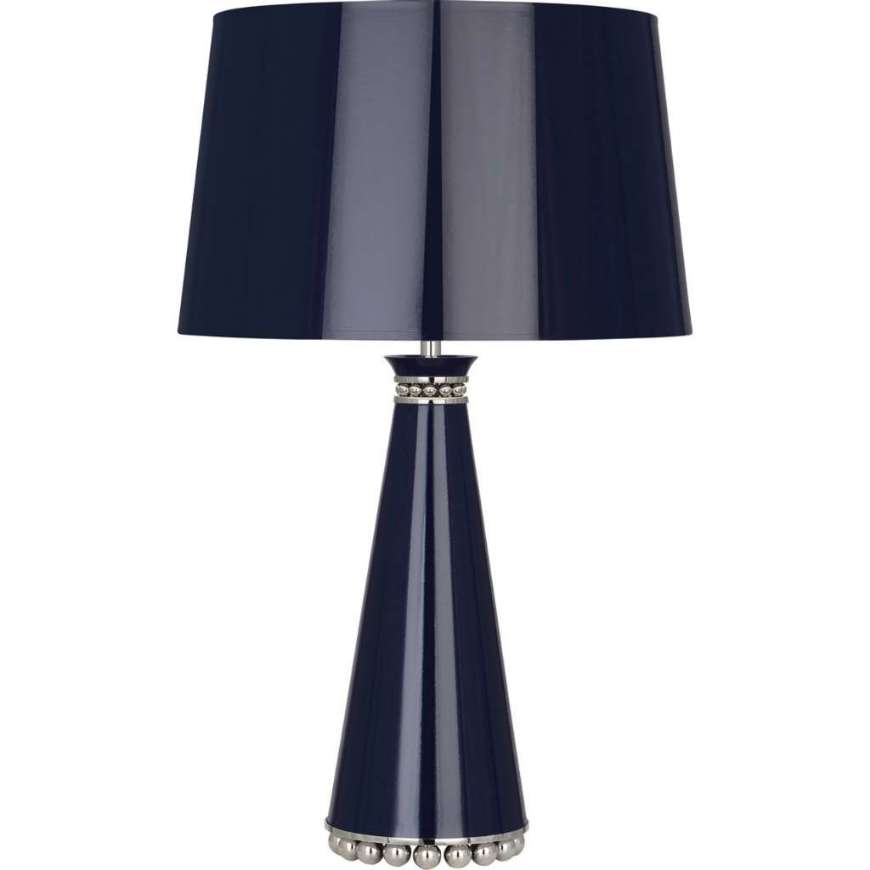 Picture of PEARL TABLE LAMP IN MIDNIGHT BLUE LACQUERED PAINT WITH POLISHED NICKEL ACCENTS MB45