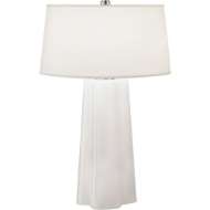 Picture of WAVY TABLE LAMP IN WHITE CASED GLASS WITH POLISHED NICKEL ACCENTS 434