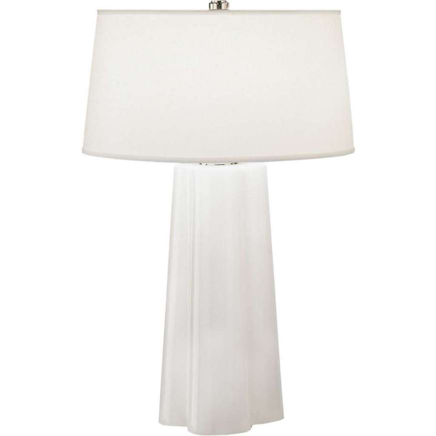 Picture of WAVY TABLE LAMP IN WHITE CASED GLASS WITH POLISHED NICKEL ACCENTS 434