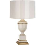 Picture of ANNIKA ACCENT LAMP IN IVORY LACQUERED PAINT WITH NATURAL BRASS AND IVORY CRACKLE ACCENTS 2604