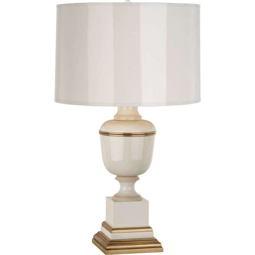 Picture of ANNIKA ACCENT LAMP IN IVORY LACQUERED PAINT WITH NATURAL BRASS AND IVORY CRACKLE ACCENTS 2604