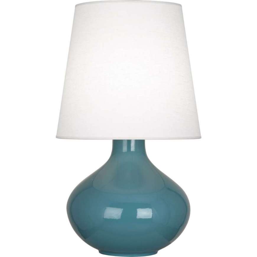 Picture of STEEL BLUE JUNE TABLE LAMP IN STEEL BLUE GLAZED CERAMIC OB993