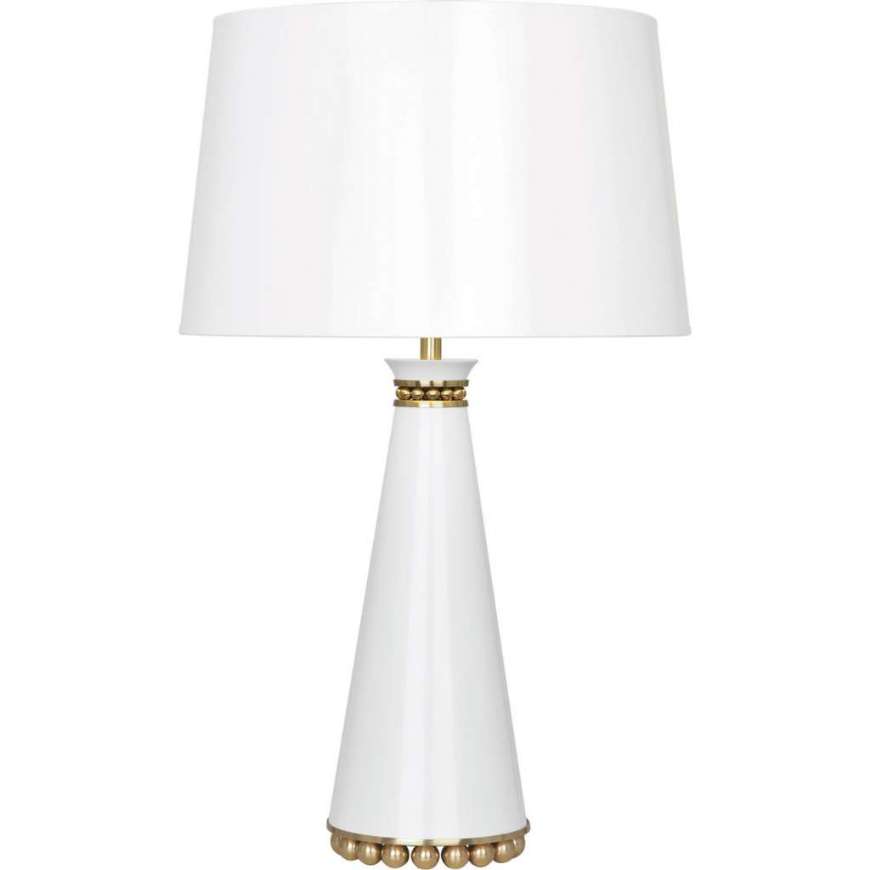 Picture of PEARL TABLE LAMP IN LILY LACQUERED PAINT WITH MODERN BRASS ACCENTS LY44