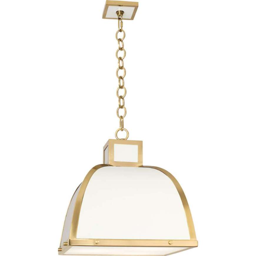 Picture of RANGER PENDANT IN GLOSSY WHITE PAINTED FINISH WITH MODERN BRASS ACCENTS 1445