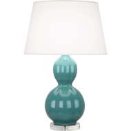 Picture of WILLIAMSBURG RANDOLPH TABLE LAMP IN BLUE GREEN GLAZED CERAMIC WITH LUCITE BASE MT997