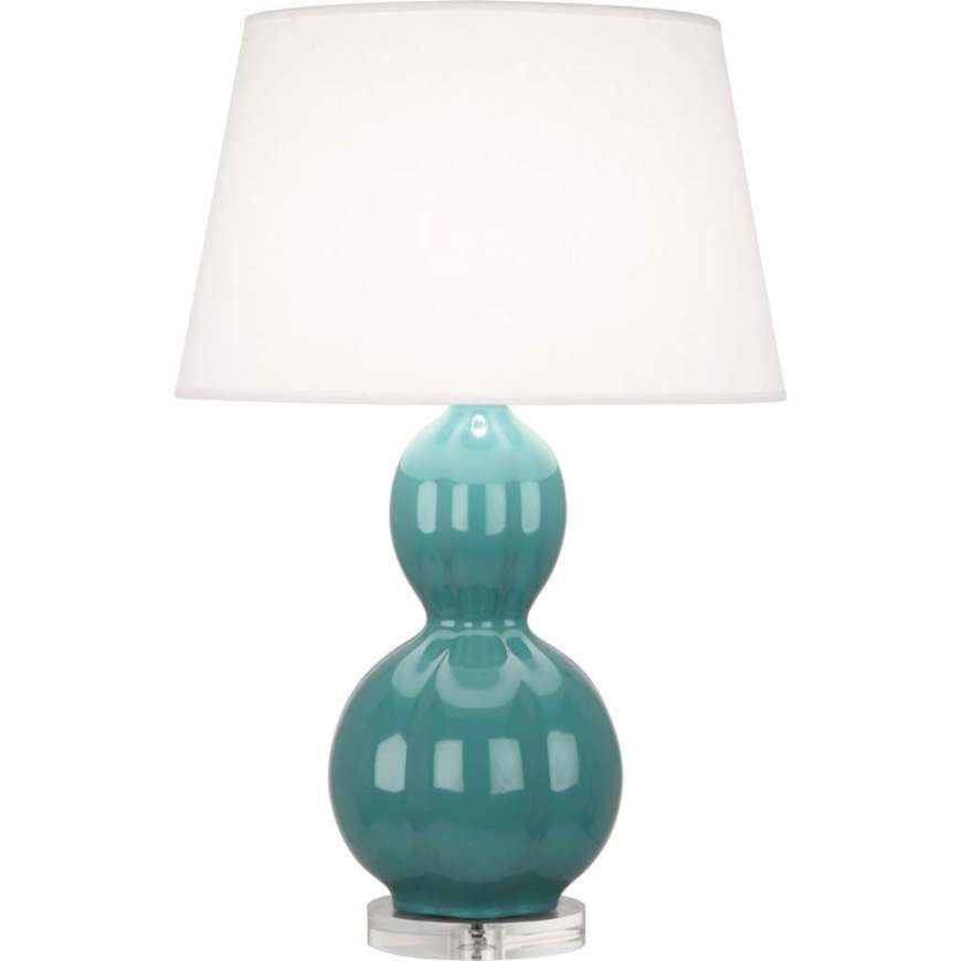 Picture of WILLIAMSBURG RANDOLPH TABLE LAMP IN BLUE GREEN GLAZED CERAMIC WITH LUCITE BASE MT997