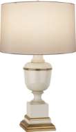 Picture of ANNIKA ACCENT LAMP IN IVORY LACQUERED PAINT WITH NATURAL BRASS AND IVORY CRACKLE ACCENTS 2604X