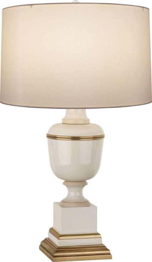 Picture of ANNIKA ACCENT LAMP IN IVORY LACQUERED PAINT WITH NATURAL BRASS AND IVORY CRACKLE ACCENTS 2604X