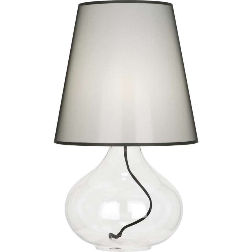 Picture of CLEAR JUNE TABLE LAMP IN CLEAR GLASS BODY WITH BLACK FABRIC WRAPPED CORD 458B