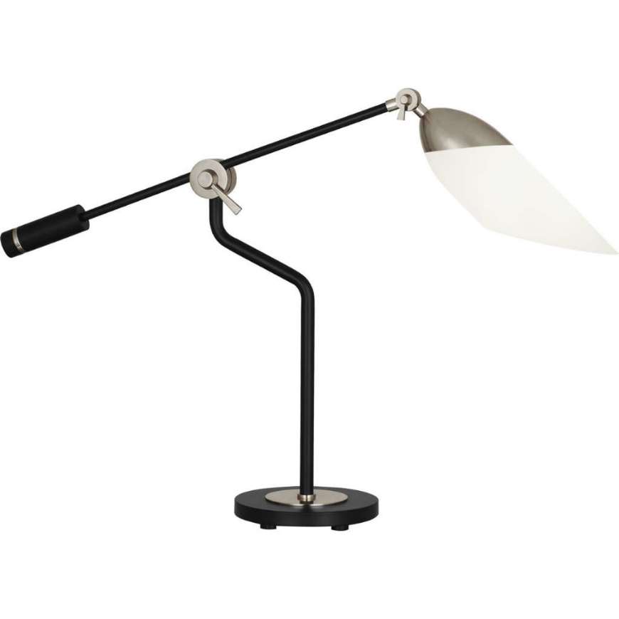 Picture of FERDINAND TABLE LAMP IN MATTE BLACK PAINTED FINISH W/ POLISHED NICKEL ACCENTS S1210