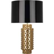 Picture of POLISHED GOLD DOLLY TABLE LAMP IN TEXTURED CERAMIC WITH GOLD METALLIC GLAZE G800B