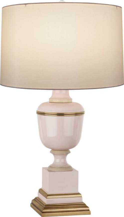 Picture of ANNIKA TABLE LAMP IN BLUSH LACQUERED PAINT WITH NATURAL BRASS AND IVORY CRACKLE ACCENTS 2602X